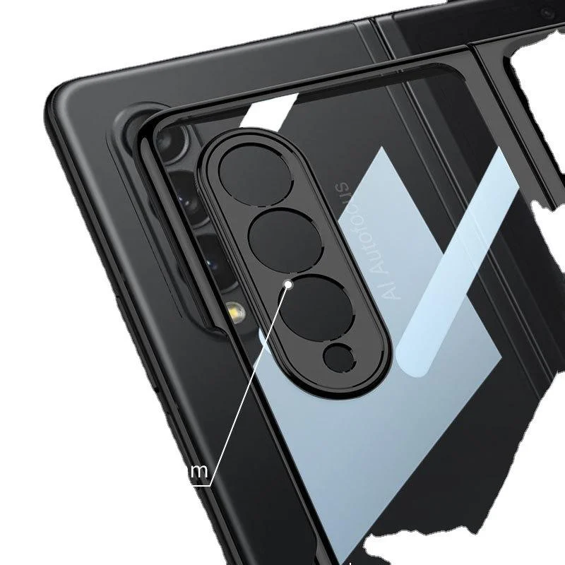 2022 New Double Sided Tempered Transparent Glass Fold4 Phone Case