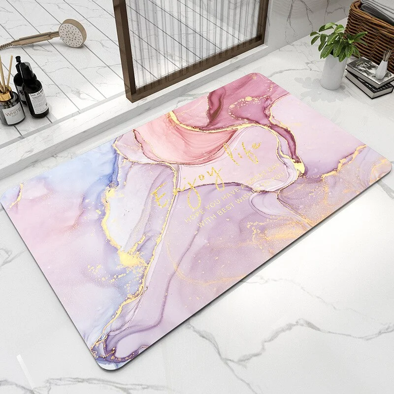 Athvotar Bath Mat Bathroom Carpet Water Absorption Non-slip Absorbent Diatom Mud Soft Washable Rug Toilet Floor Mat Home Textile