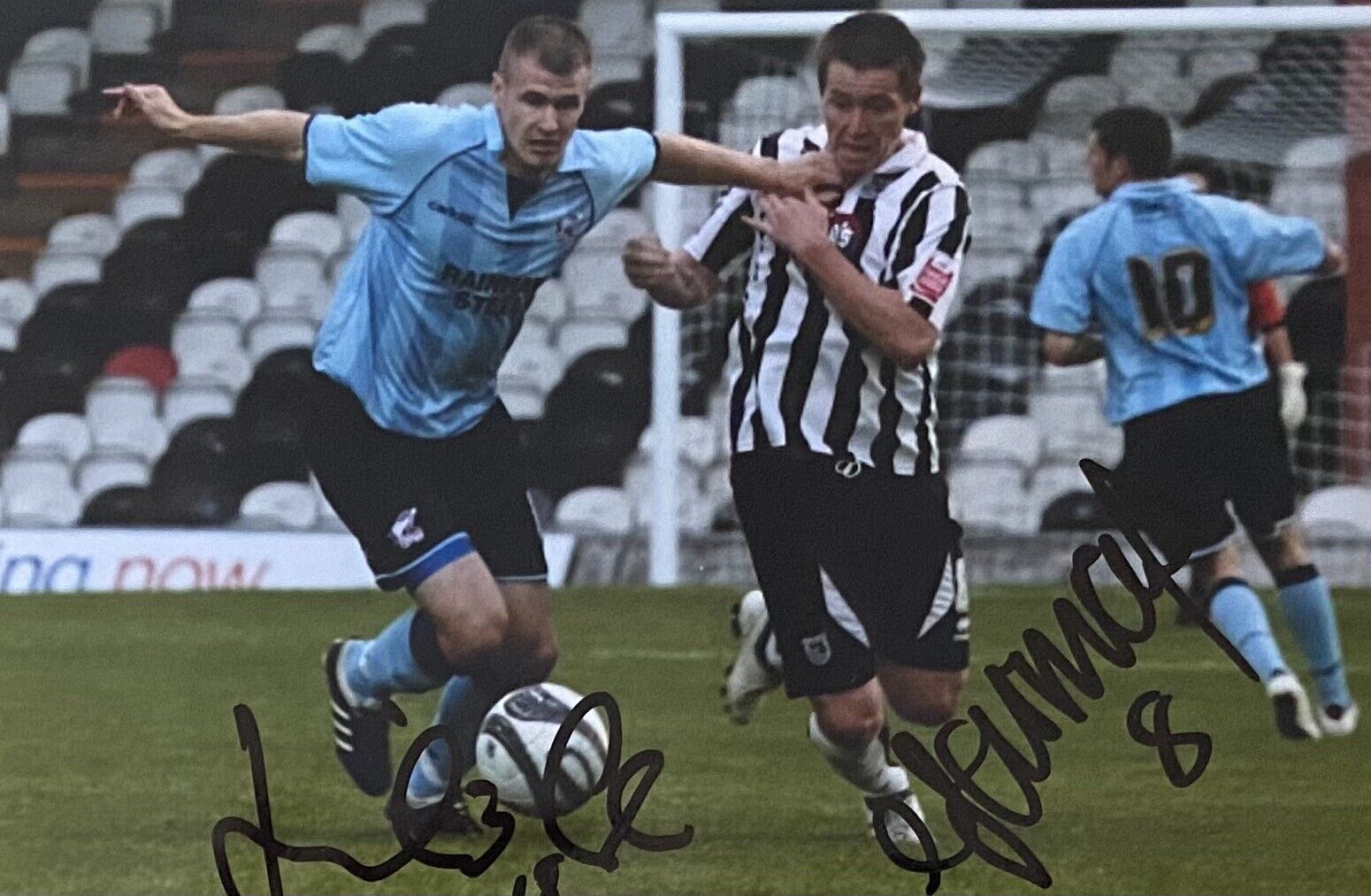 Gary Hooper & Nathan Jarman Signed Scunthorpe United - Grimsby Town 6X4 Photo Poster painting