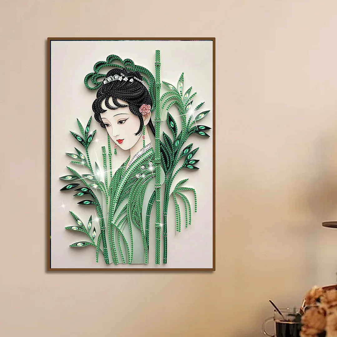 Diamond Painting - Partial Special Shaped Drill - Bamboo Beauty(Canvas|30x40cm)
