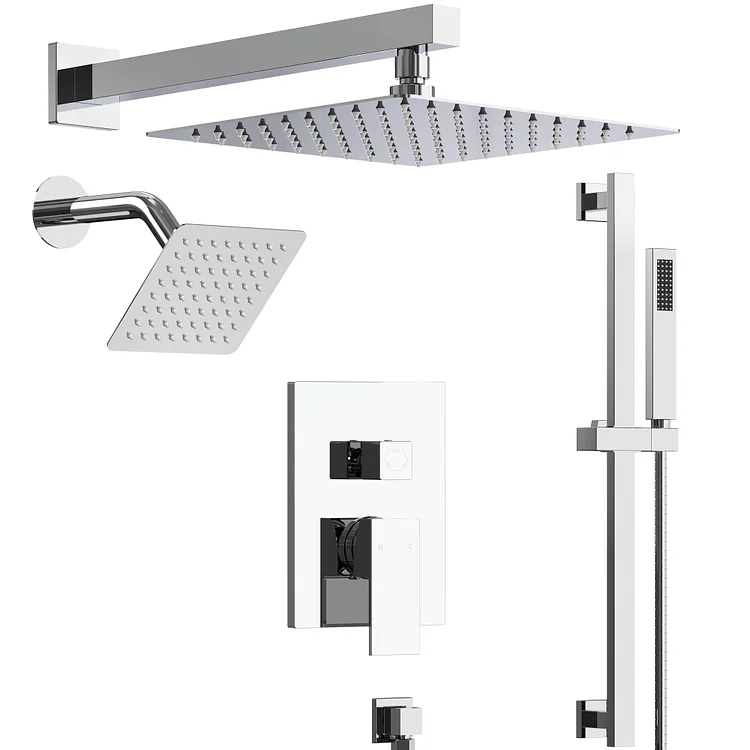 EVERSTEIN 10'' Dual Shower Head Rainfall Shower System in Chrome