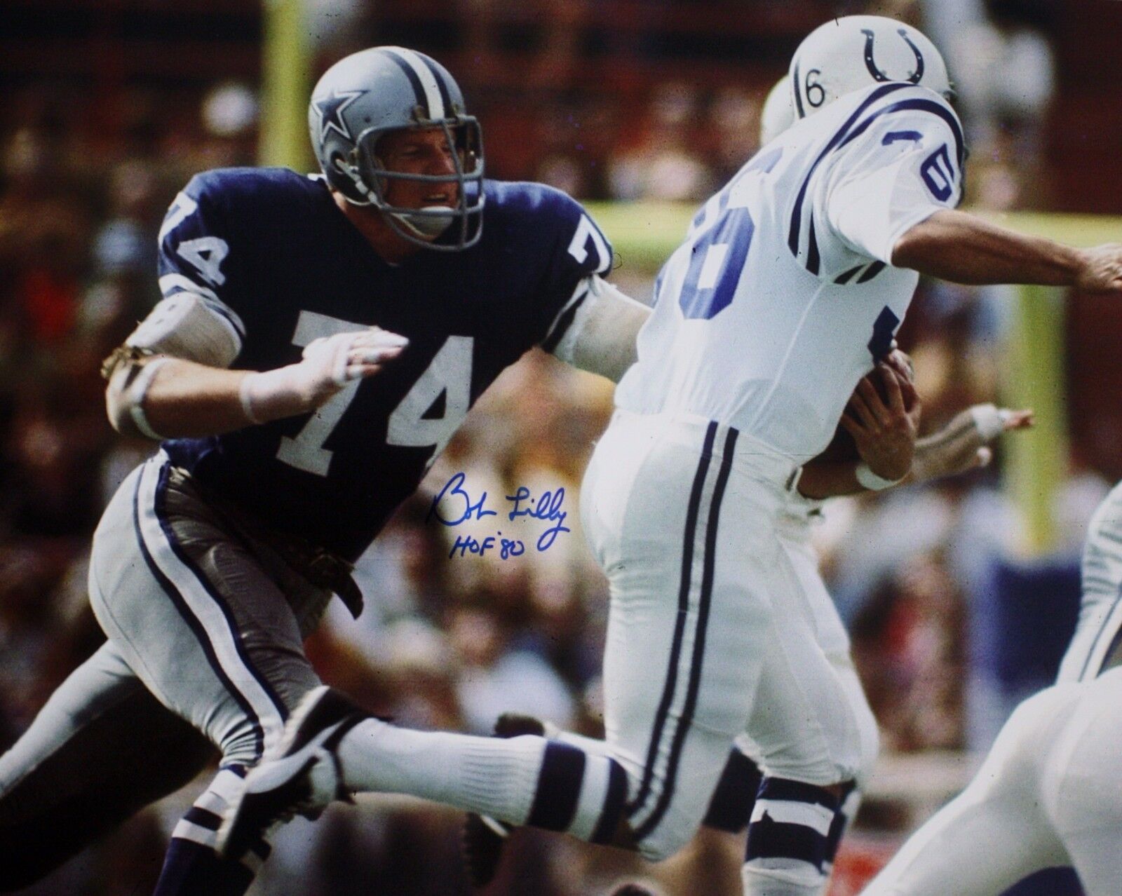 Autographed 16x20 Bob Lilly Dallas Cowboys Photo Poster painting - COA