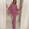 Women's Sequins Shining Cover Hip Slit Evening Gown