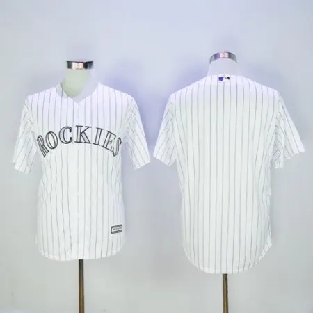 Rockies Blank White New Cool Base Stitched MLB Jersey