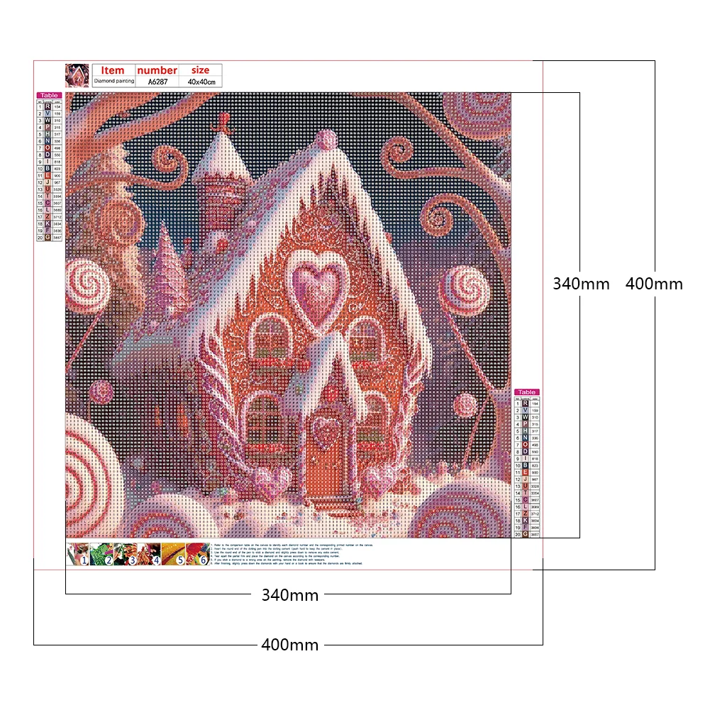 Diamond Painting - Full Round Drill - Candy Gingerbread House(40*40cm)