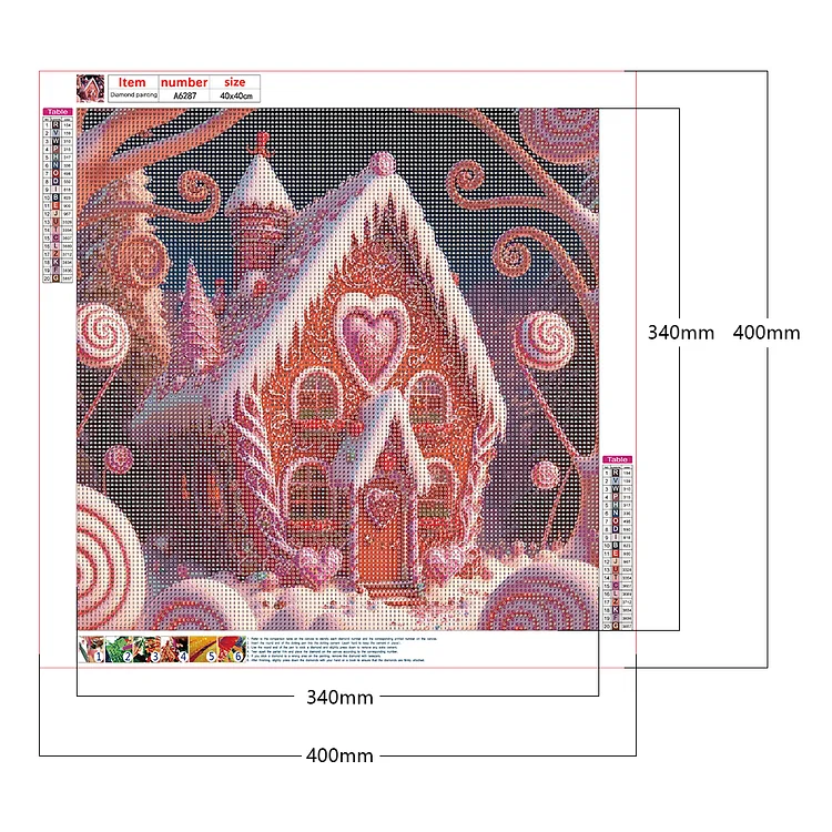 DIY 5D Diamond Painting The Gingerbread House Kits for Adults Full Round  Drill（12x8inch/30x20cm）, Paintings Embroidery Pictures Arts Craft for Home