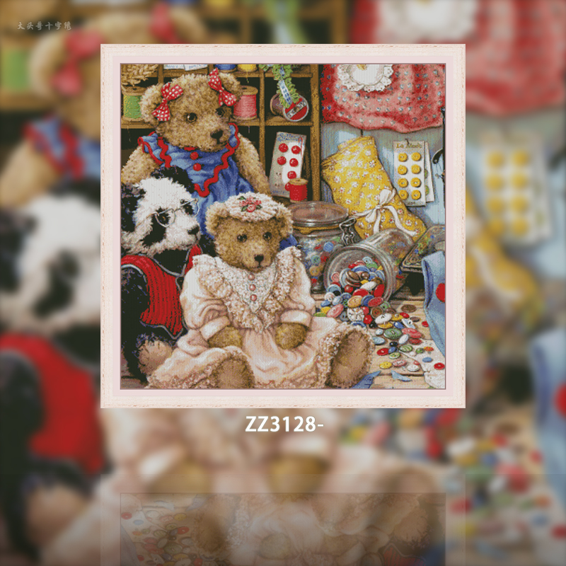[ZZ3128-Teddy Bear] Painting Fairy Cross Stitch