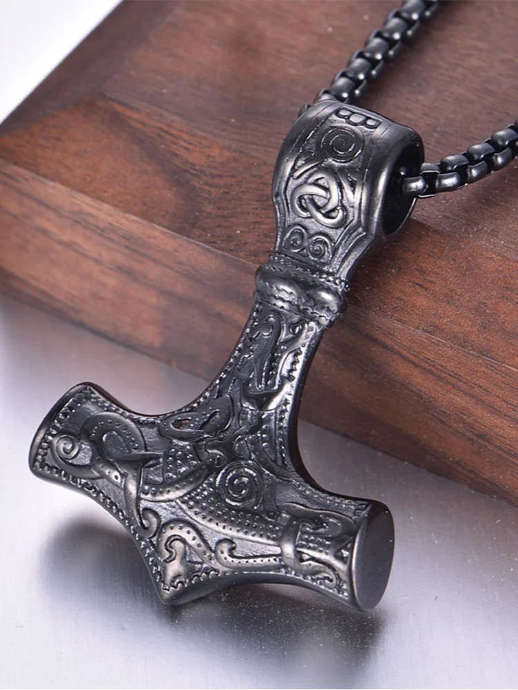 Mjolnir Viking Thor's Hammer Pendant Necklace