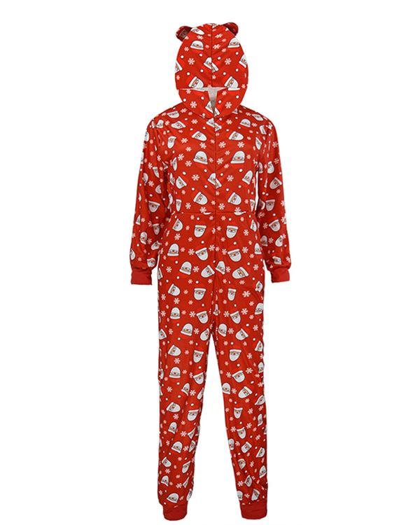 Santa Claus Print Family Matching Christmas Jumpsuit for Mom