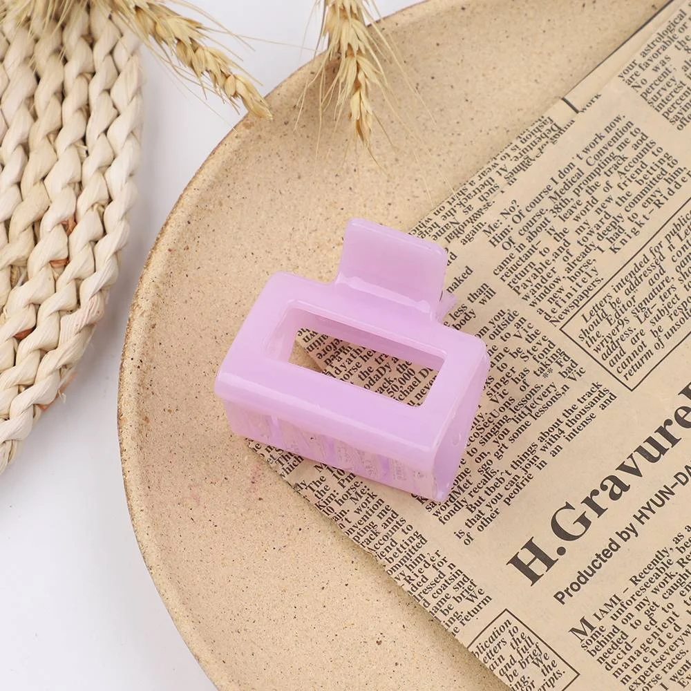 Simple Square Geometric Frosted Hair Claws Clamps Acetate Hairpins Women Hollow Out Ponytail Clips Makeup Styling Tools Headwear