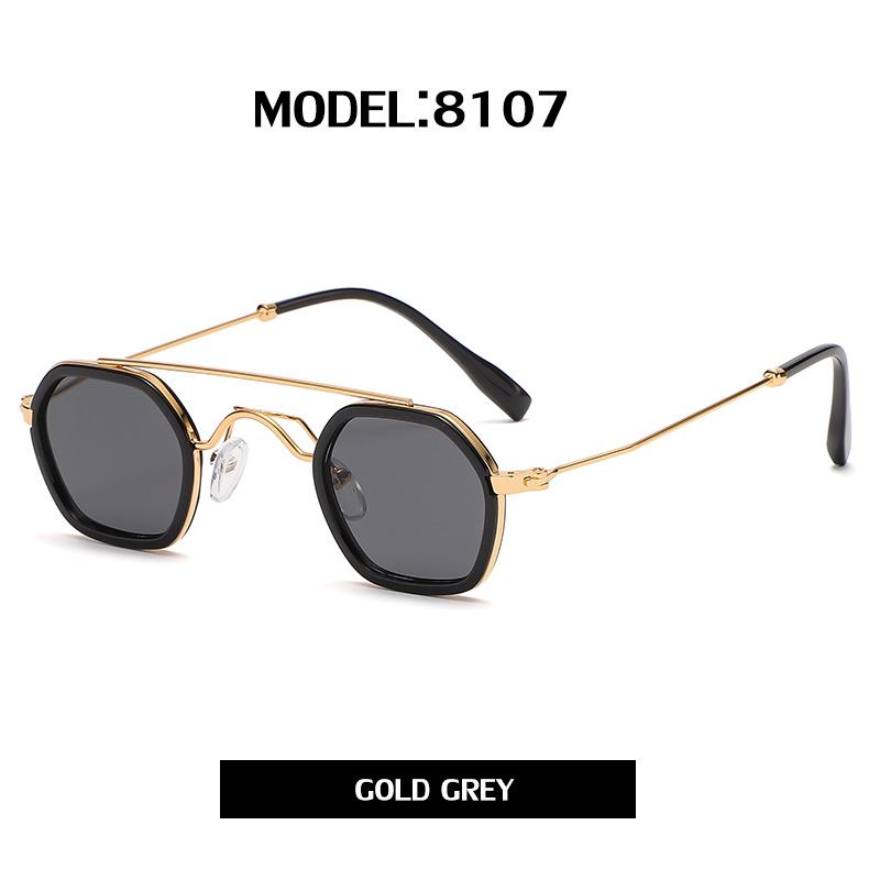 Mature Men's Double Beam INS Style Small Round Punk Sunglasses 