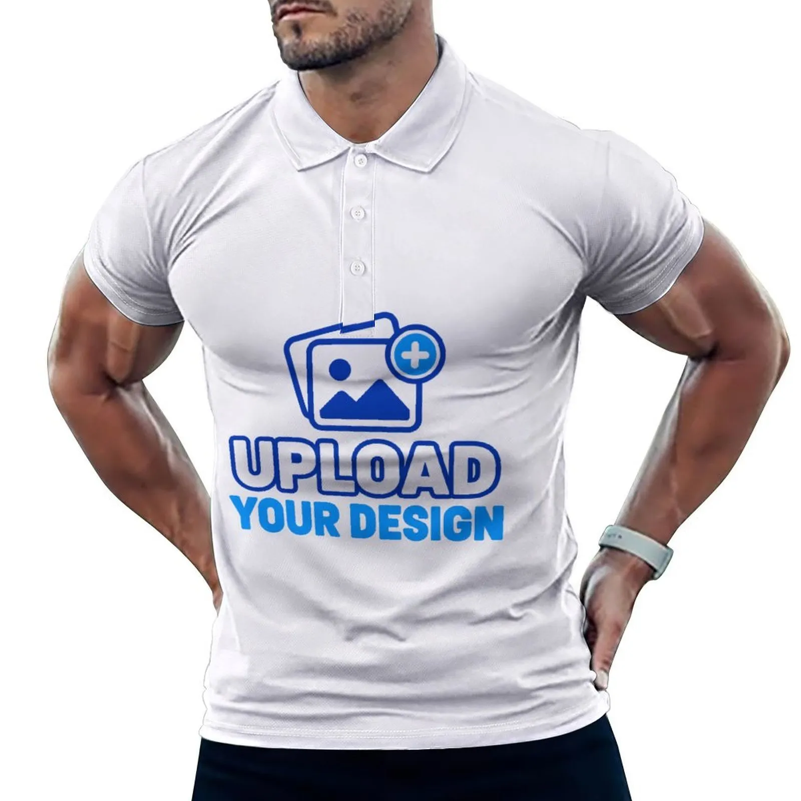 Men's Straight-Cut Polo Shirt custom product view 8