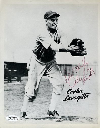 Cookie Lavagetto Dodgers Signed Jsa Sticker 8x10 Photo Poster painting Authentic Autograph