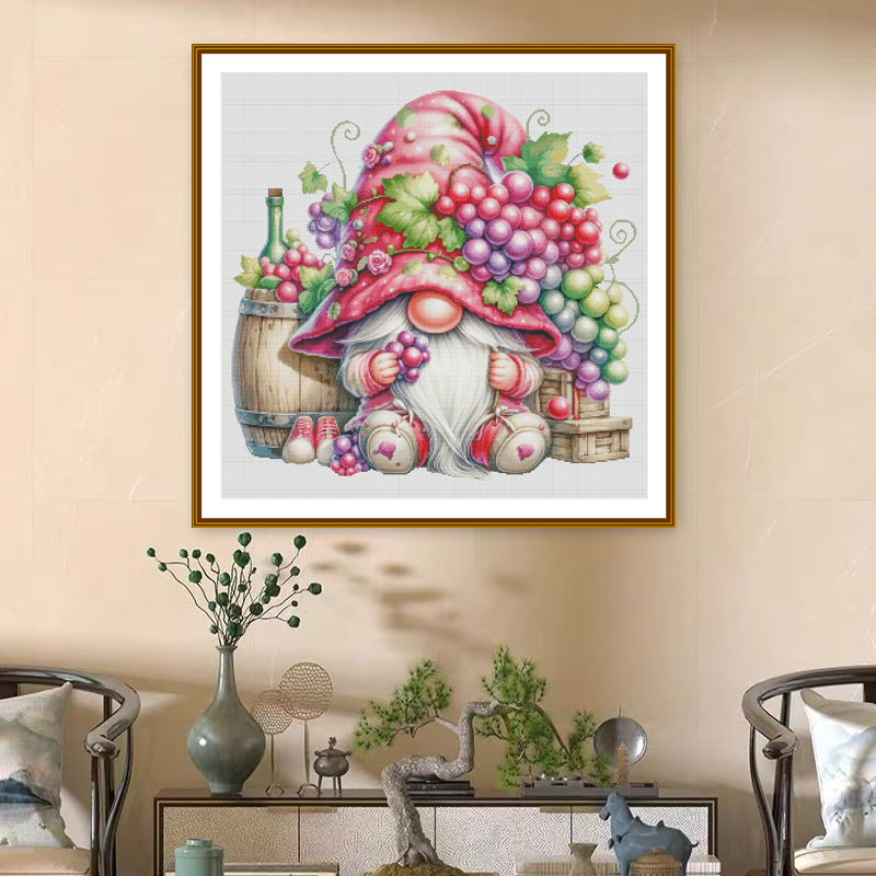 1set DIY Printed Cross Stitch Kit [ZZ5637-grape Dwarfs] Cross Stitch Kit Painting Fairy Cross Stitch
