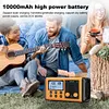 10000mAh Emergency Radio Solar/Hand Crank Charging Multifunctional DAB FM Radio