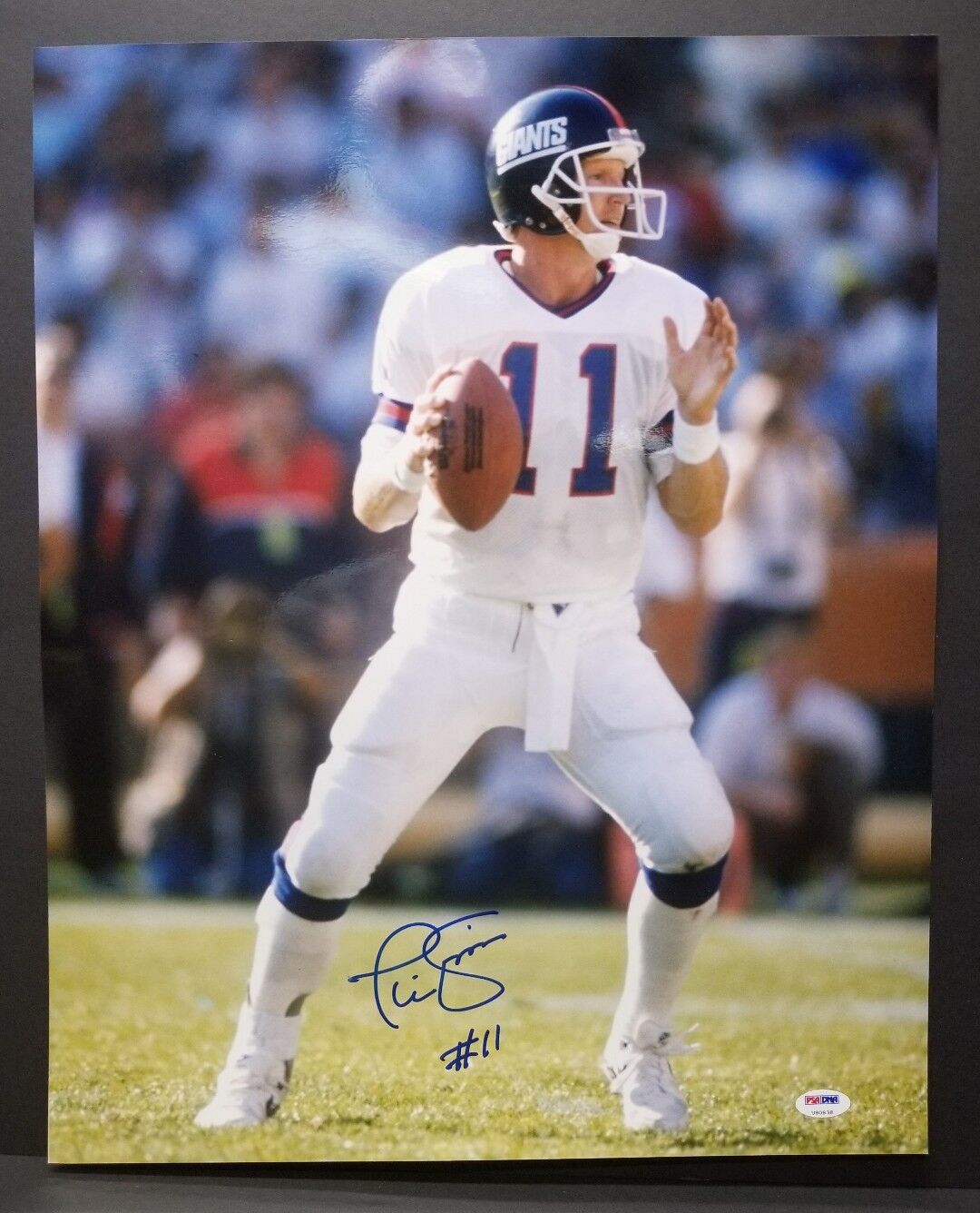 PHIL SIMMS Signed Autographed New York Giants 16x20 Photo Poster painting. PSA