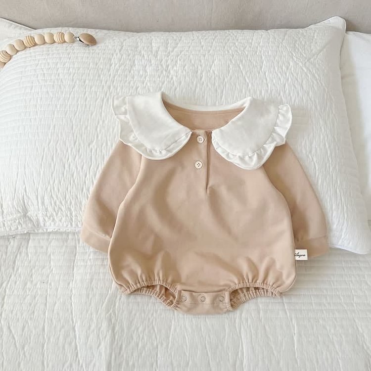 Baby Ruffled Lapel Collar Bodysuit