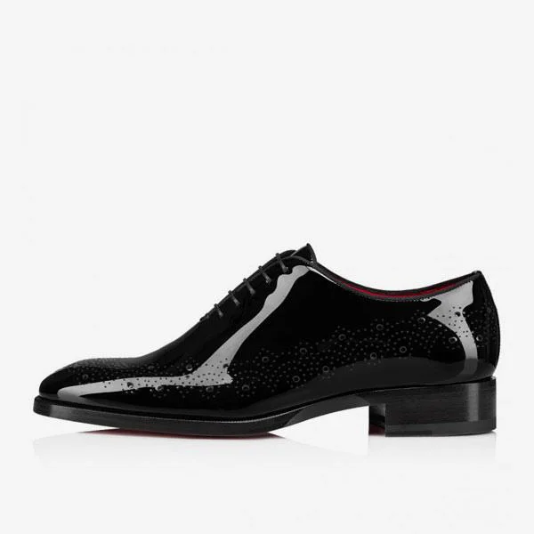 Merumote Gentleman's Oxford Red bottom Shoes Classic Brogue Formal Party Wedding Bridegroom Shoes-MERUMOTE