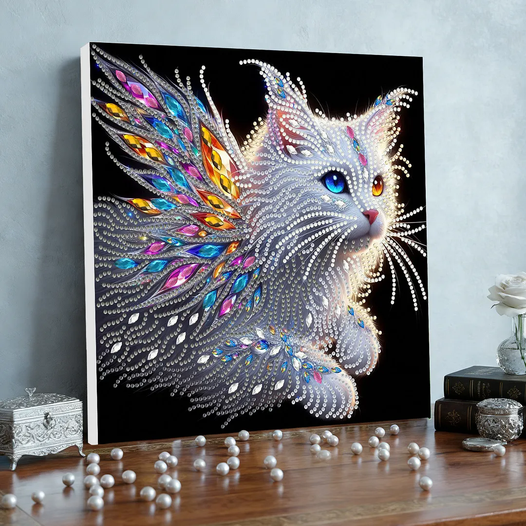 DIY Special Shape Drill Pearl Gem Diamond Art Painting Kit with Frame 9.84x9.84in Art Craft Pearl Diamond Painting for Adults Beginners Home Decor (BK49)