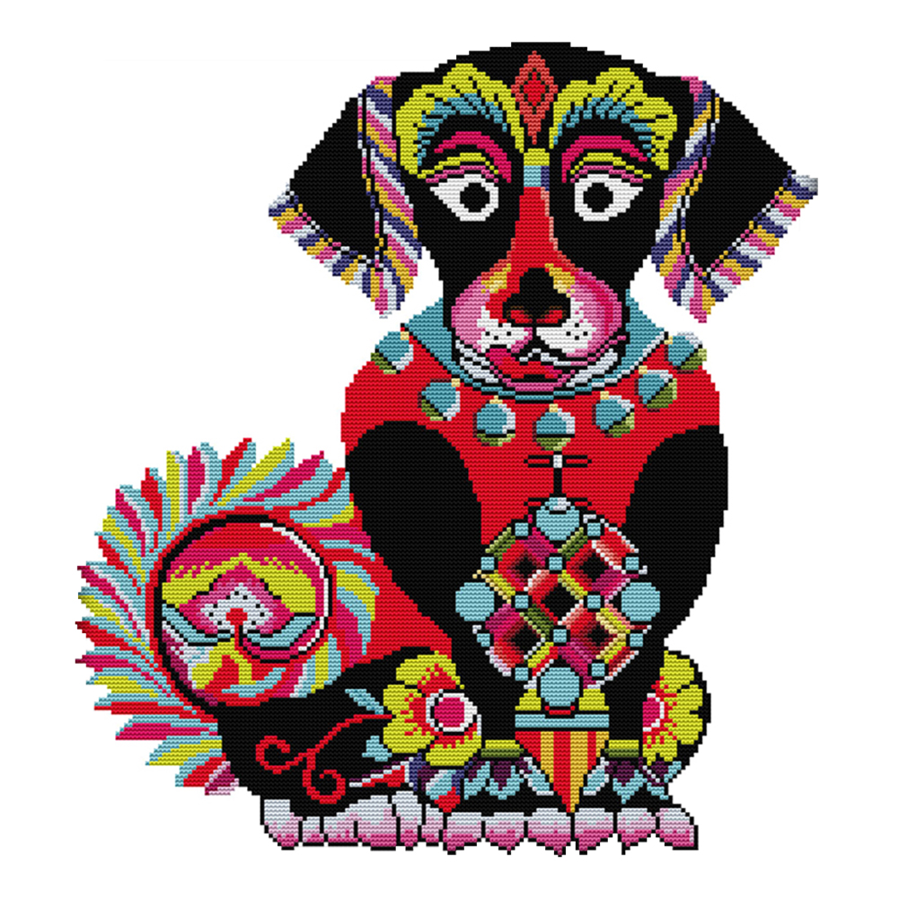 

Dog - 14CT Stamped Cross Stitch - 43*40CM, 501 Original