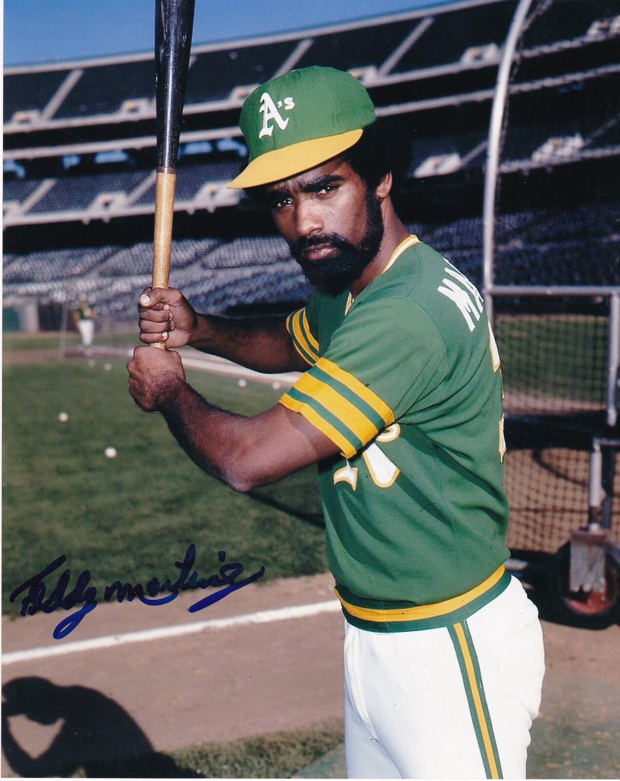 TEDDY MARTINEZ OAKLAND A'S ACTION SIGNED 8x10