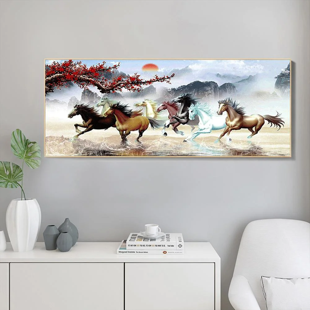 Diamond Painting - Full Round Drill - Running Horses (100*50cm)