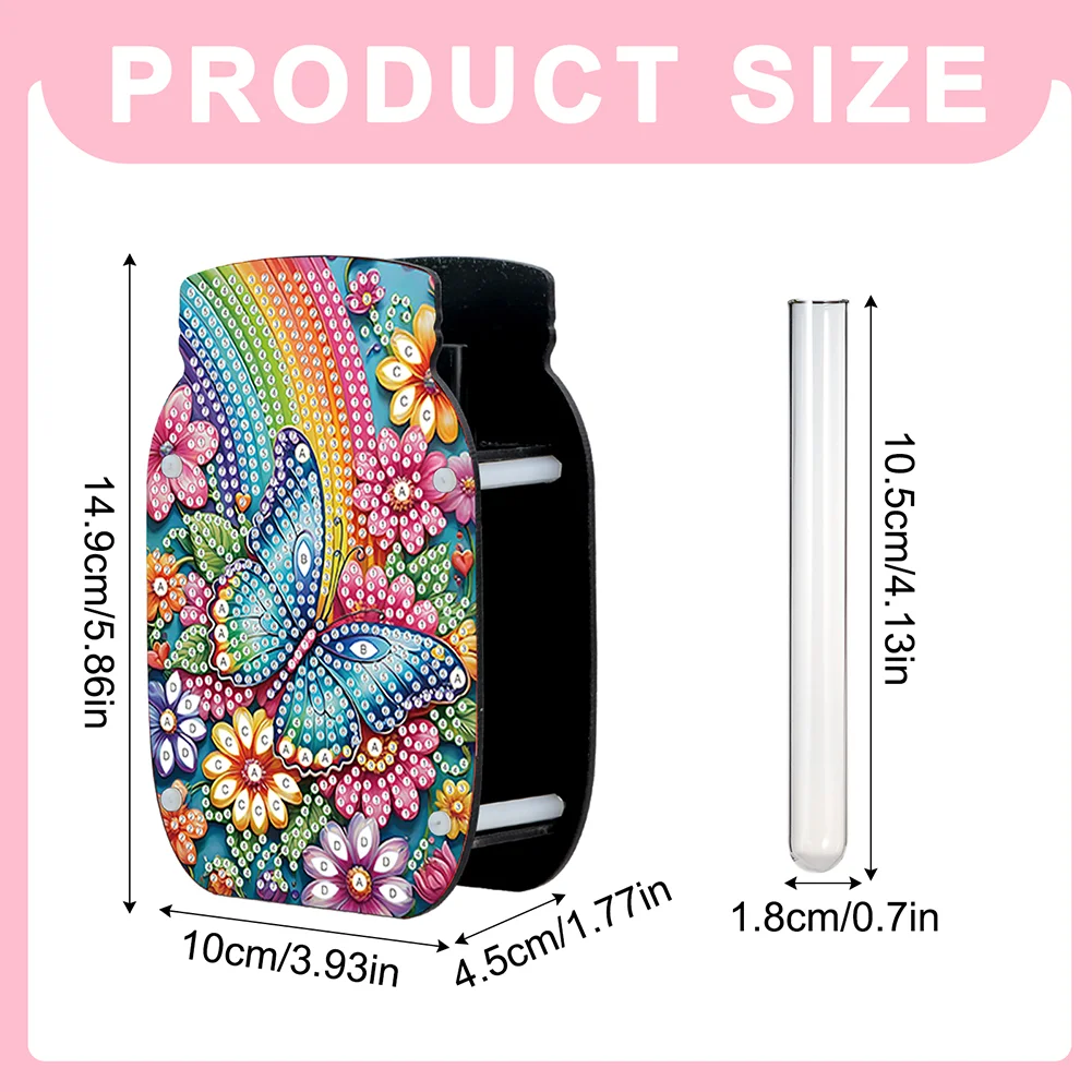 Butterfly Acrylic Double Sided Special Shape Diamond Painting Vase for Home