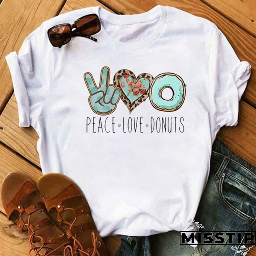 Brown Fashion Casual Print Basic O Neck T-Shirts
