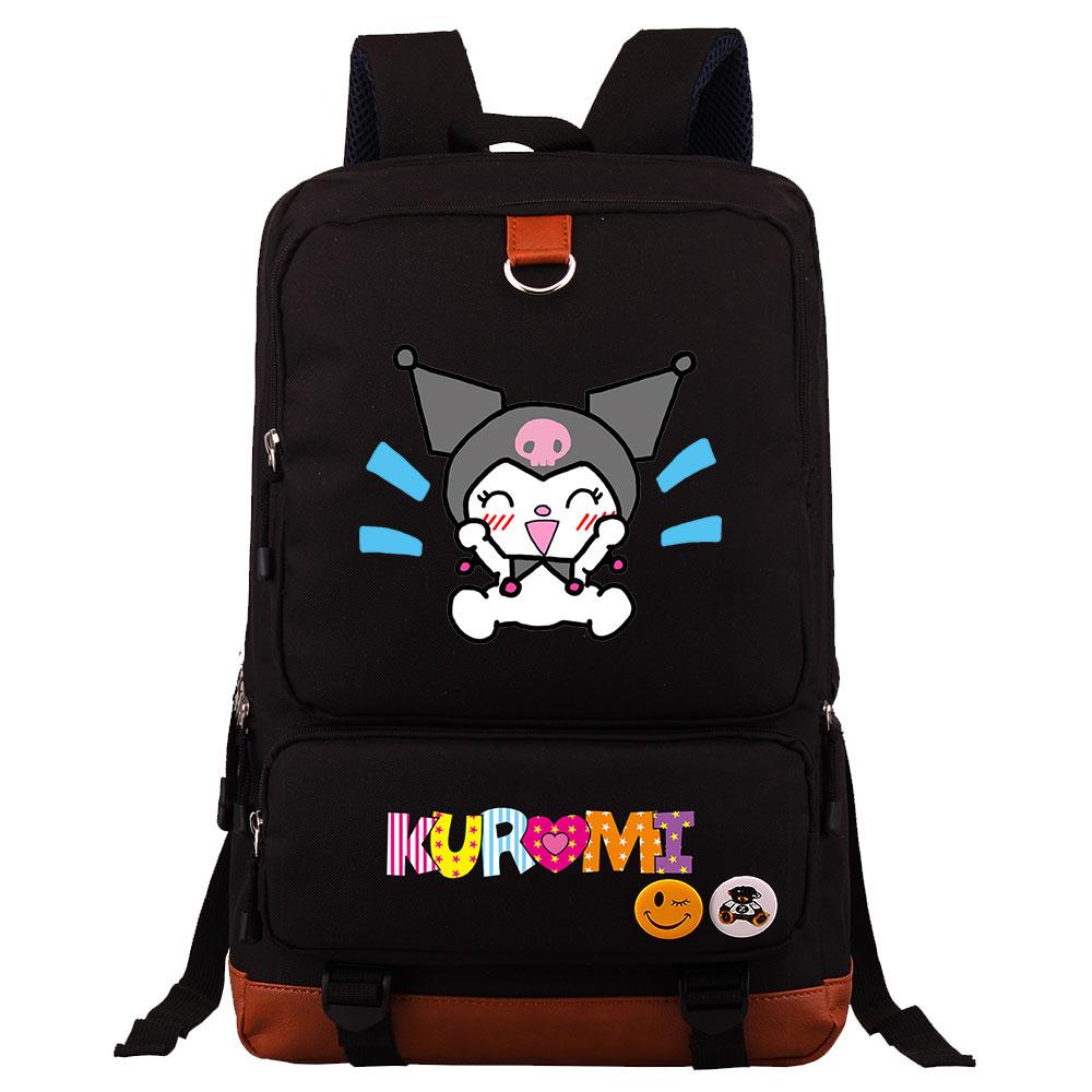 Mayoulove Kuromi Backpack Lightweight Design with Multiple Pockets for School and Outdoor Use-Mayoulove