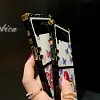 Luxury Butterfly Pattern Ring Holder Protective Case For Samsung Galaxy Z Flip4 Flip3 5G