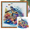 Underwater World Turtle-11CT Stamped Cross Stitch 40*40cm/15.75*15.75in
