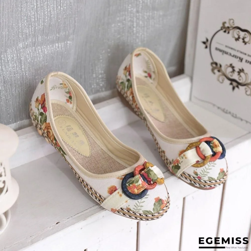 Bohemia Style Print Flats Shoes Plus Size Comfort Leisure Shoes | EGEMISS