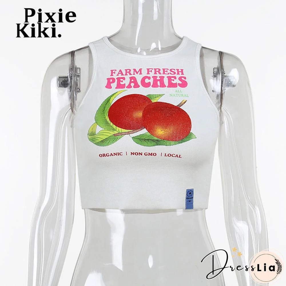 Y2K Style Tops Cute Outfits For Women Summer Clothes Sexy Letter Cartoon Printed Rib Crop Tank Top E Girl P98 Bz10