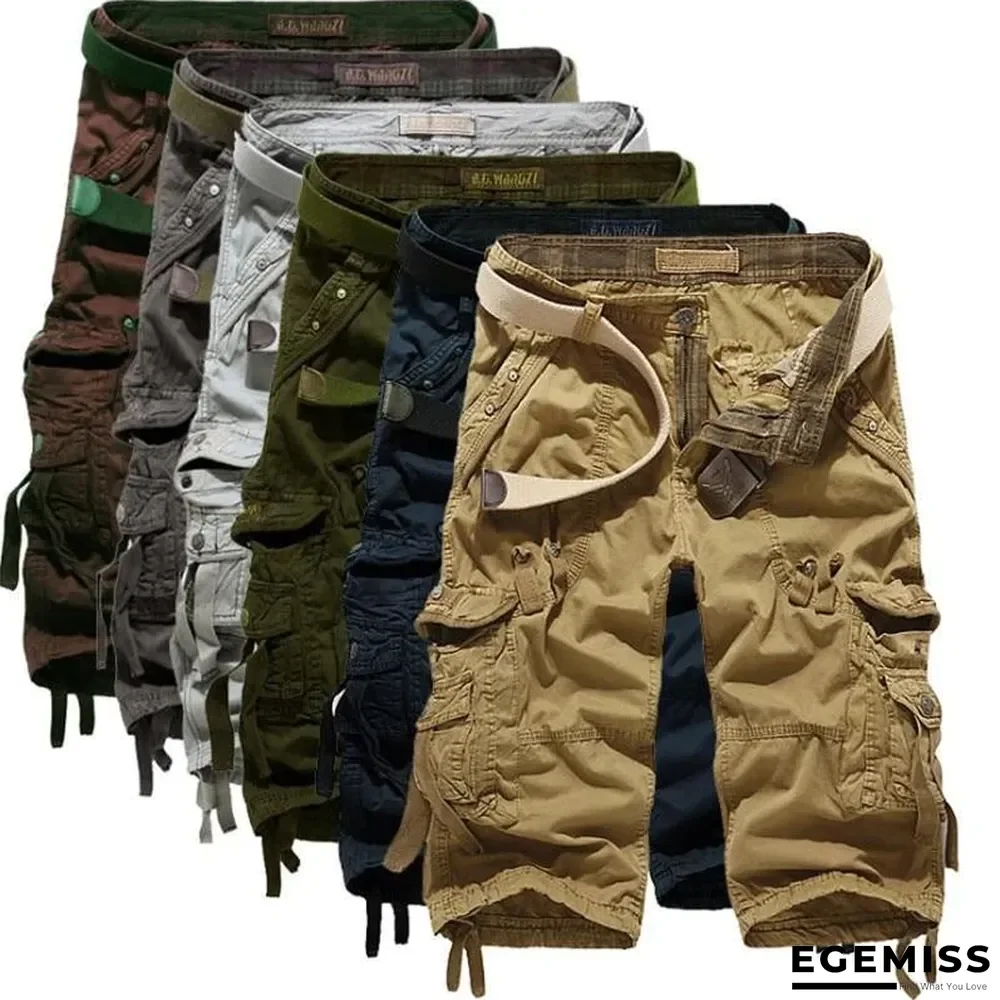 Plus Size Men's Camouflage Loose Cargo Work Casual Shorts | EGEMISS