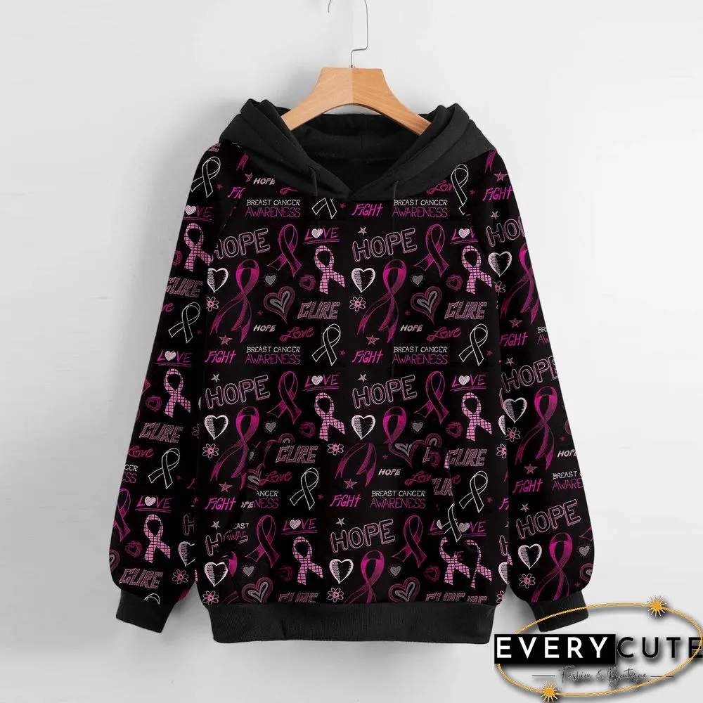 Long Sleeve Front Pocket Hooded Sweatshirt With Draw Sre