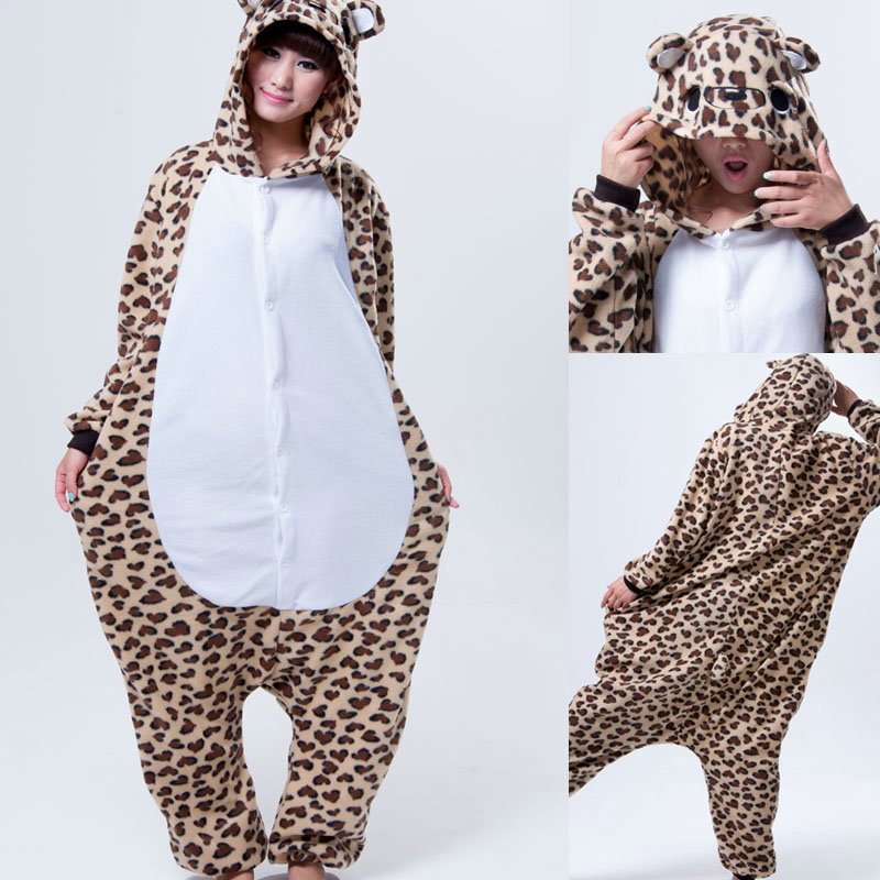 Animal Adult Leopard Bear Costume Onesies Kigurumi Pajamas-Pajamasbuy