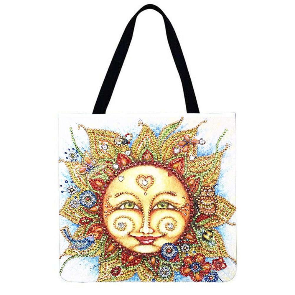 Linen Tote Bag-Sun emoji