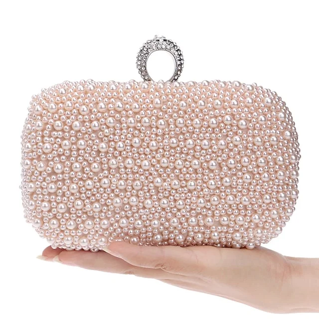 Women's Evening Bag Pearls Solid Colored Party Bag