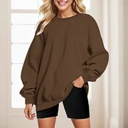 Giftitrends European And American Women'S Oversized Loose Fitting Sweatshirt Long Sleeve Round Neck Pullover Top 2025 New Fashion Sweatshirt
