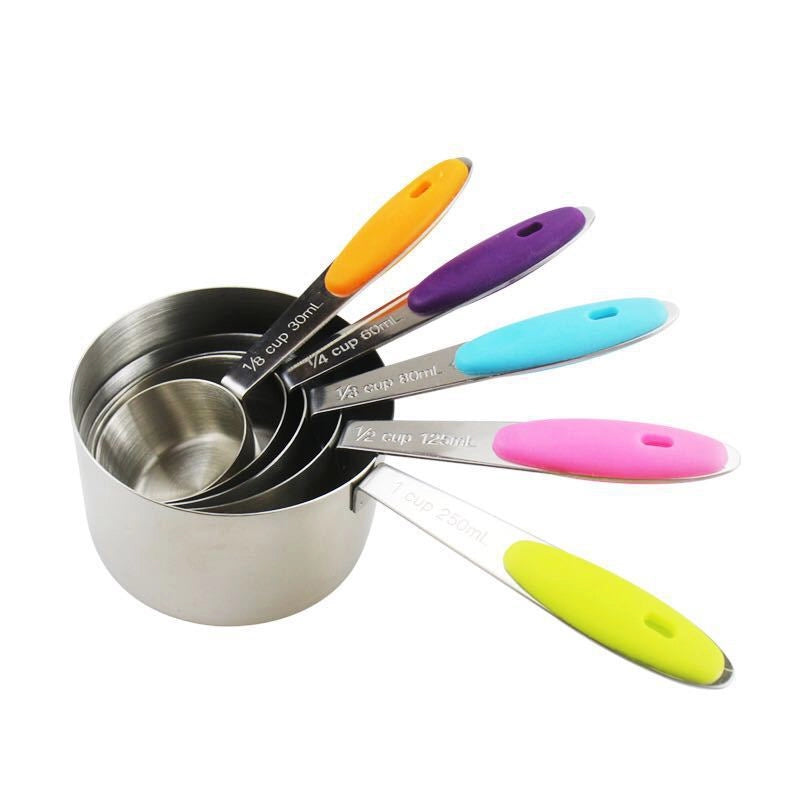 Casual Solid Color 430 Stainless Steel Silica Gel Measuring Spoon Measuring Cup 1 Piece 1 Set