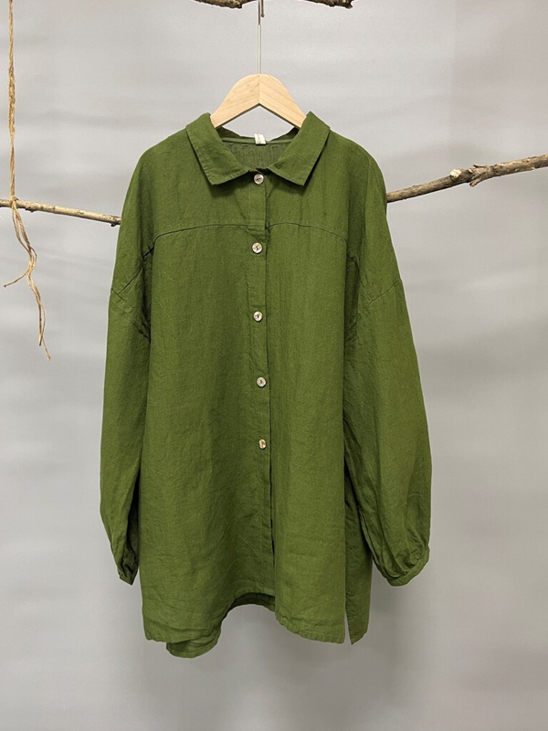 Loose Linen Temperament Women's Shirt tjj Shicloths
