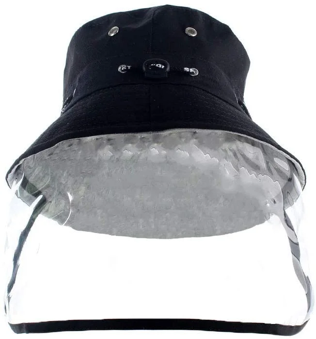 Men Women Bucket Hat Cotton Packable Hat Sun Hats Foldable Cap with PVC Brim Keep Away Pollen Dust Air Pollution