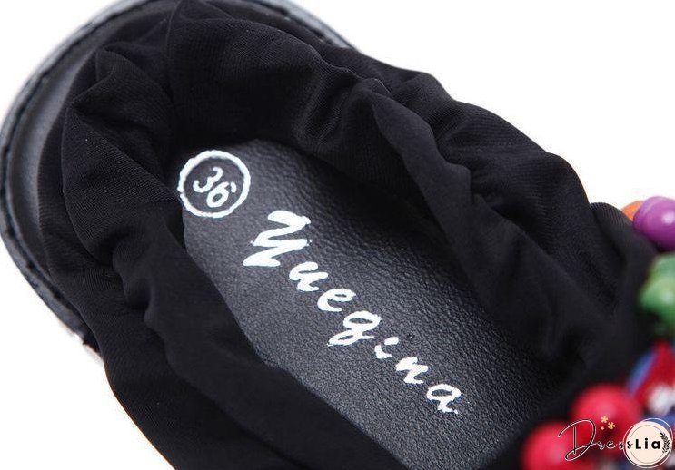 Bohemian Tasseled Flat Heel Sandals Clip Toe Shoes