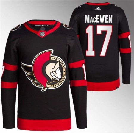 Men's Ottawa Senators #17 Zack MacEwen Black Premier  Stitched Jersey