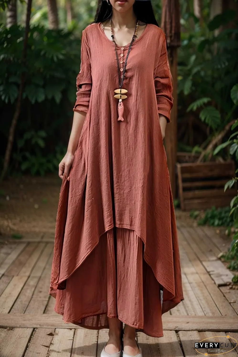 women s plus size casual dress swing dress solid color long dress maxi dress long sleeve button two piece v neck