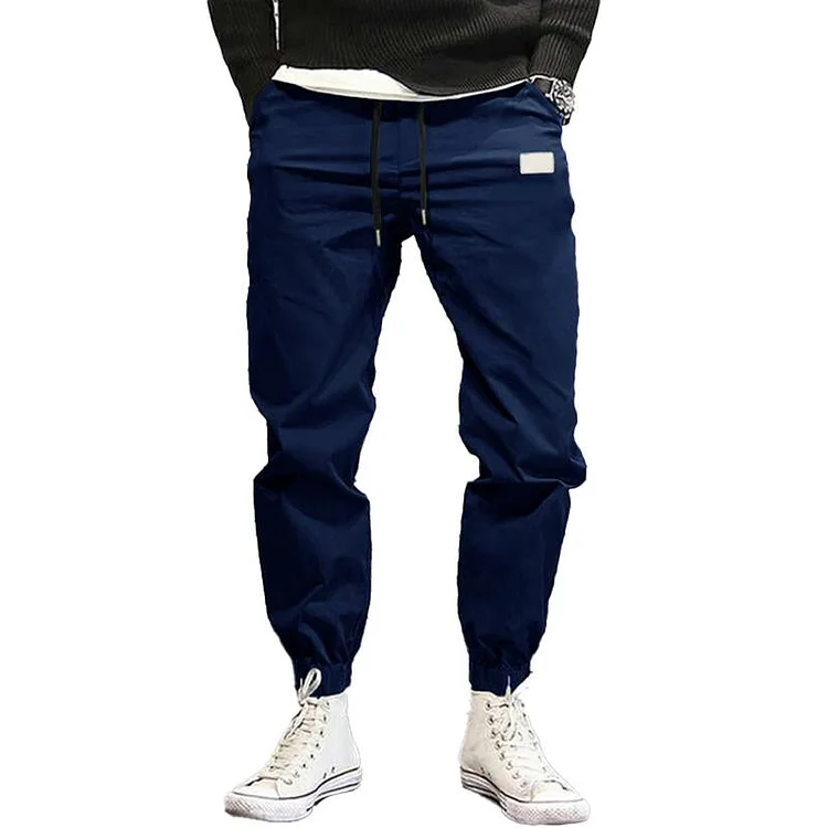 Men's Casual Sports Solid Color Cargo Trousers 10287181Y