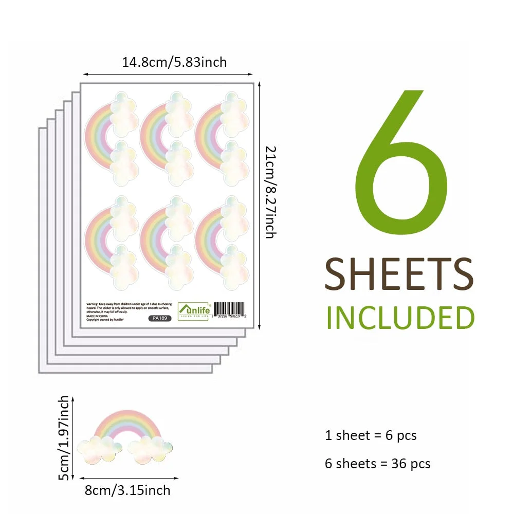 Rainbow Wallpaper On The Wall Stickers For Children's Room Ornaments Baby Room Stencils For Walls For Vinyls Decorative