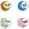4Pcs Diamond Painting Brooch Moon Moth DIY Diamond Badge Pins for Art Crafts