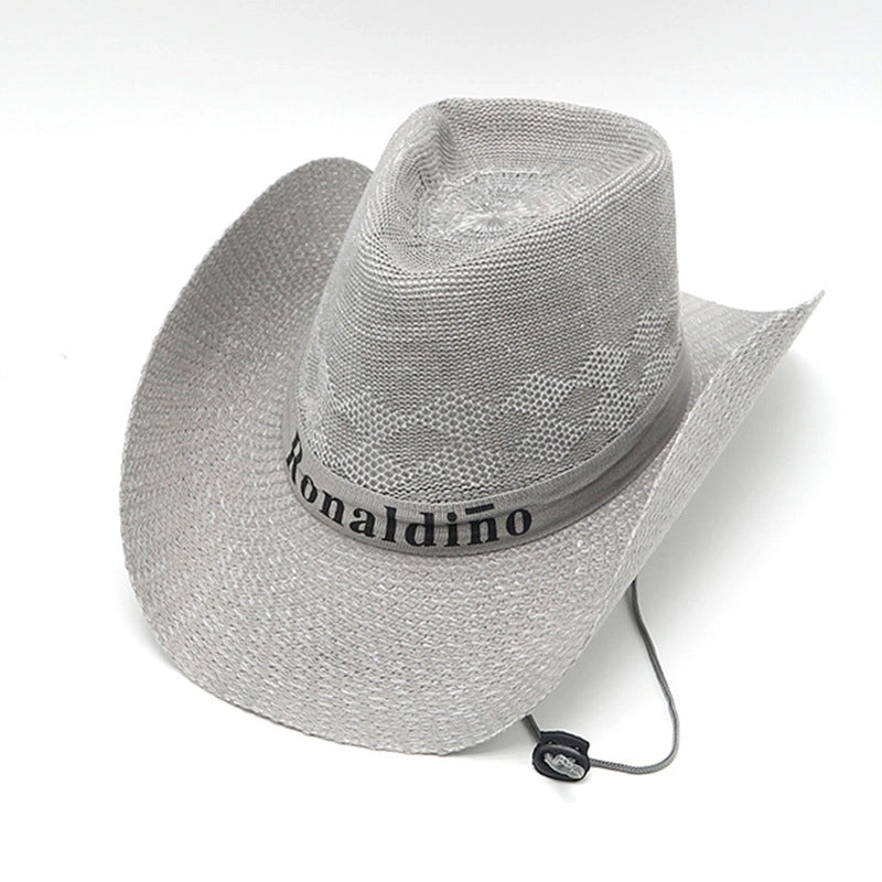 Men’s Minimalist Solid Color Big Eaves Straw Hat
