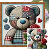Patch Rose Teddy Bear-11CT Stamped Cross Stitch 40*40cm tapestrymarket